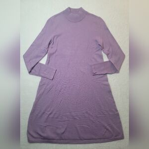 Vera Moda Happiness Long Sleeve Fit & Flare Sweater Dress In Lavendula Sz Small?